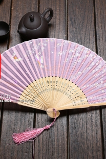 Uchiwa Quạt Vải Nhật Bản Hồng