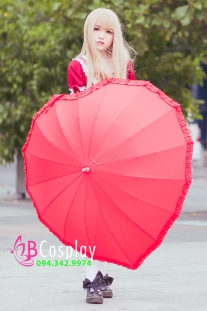 Dù Vải Hình Trái Tim Đỏ