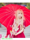 Dù Vải Hình Trái Tim Đỏ