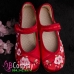 Giày Cổ Trang Trẻ Em Đỏ Thêu Hoa Đào