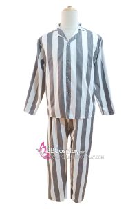 Đồ Tù Nhân Nam Sọc Đen Trắng Cổ Sơ Mi Sọc Đen Trắng