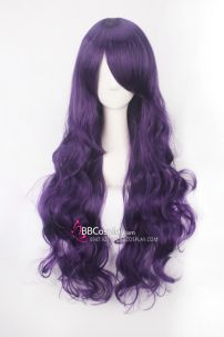 Tóc Tím Dài Xoăn Dài 80Cm