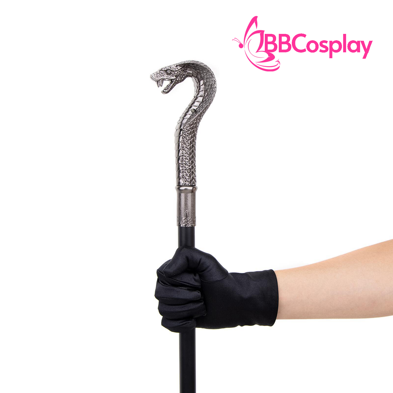 Gậy Quý Tộc Đầu Rắn Màu Crom