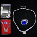 Black Butler Ciel Phantomhive Prop Finger Nhẫn Blue & Dây Chuyền