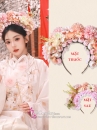 Vòng Hoa Đội Đầu Bờm Hoa Tuyền Châu - Trend Cài Hoa Lên Tóc - Màu Hồng