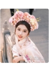 Vòng Hoa Đội Đầu Bờm Hoa Tuyền Châu - Trend Cài Hoa Lên Tóc - Màu Hồng