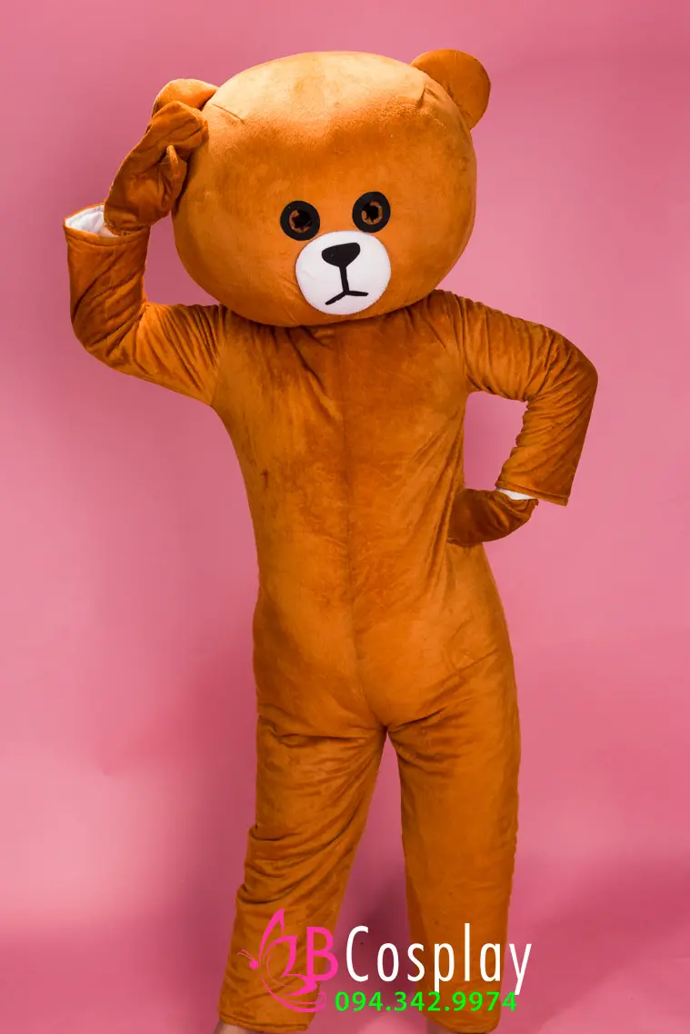 Trang Phục Mascot Gấu Brown Màu Nâu