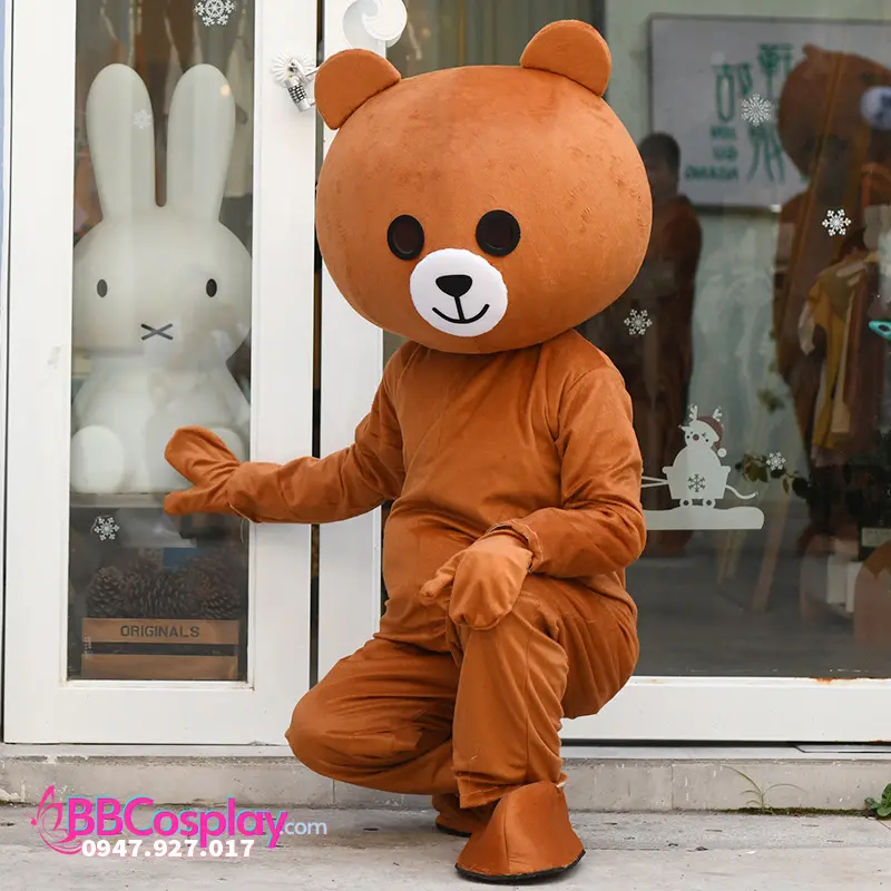 Trang Phục Mascot Gấu Brown Màu Nâu