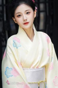 Áo Yukata Kiniro Hoa Tặng Kèm Thắt Lưng
