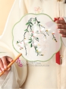 Quạt Hoa Thêu Hình Cành Trúc Xanh