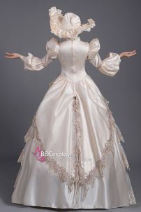 Đầm Châu Âu Boutique Hoàng Gia Anh Vàng Kem