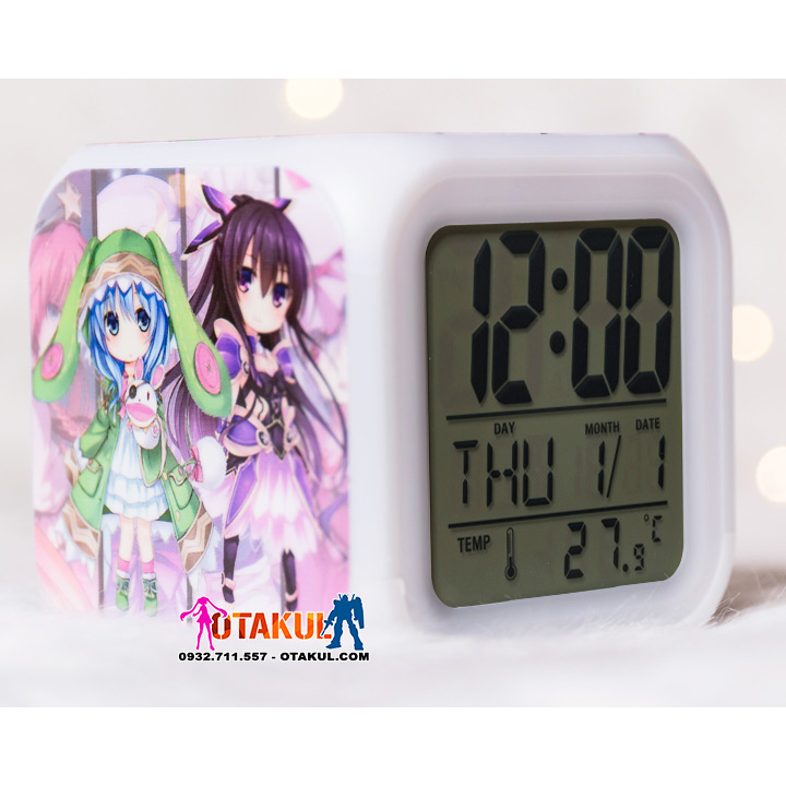 Đồng Hồ Báo Thức Vuông - Tohka & Yoshino
