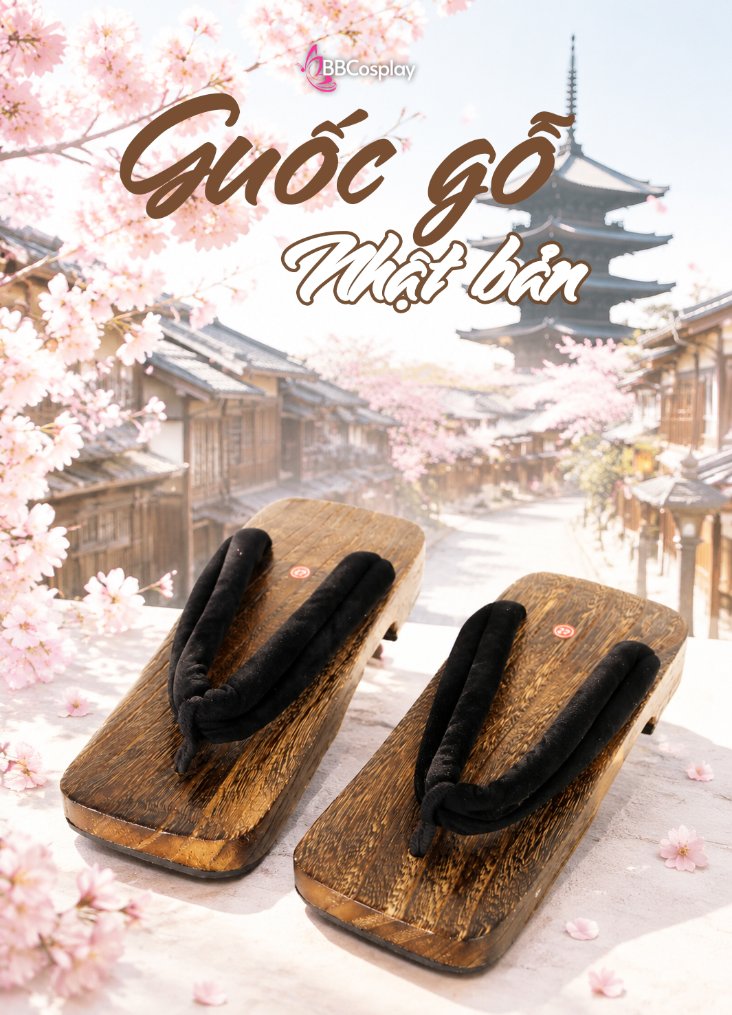Guốc Gỗ Nhật Nam Nữ Các Loại Đế Thấp