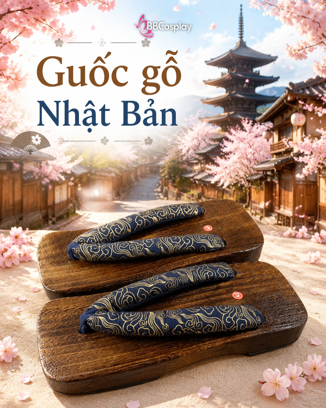 Guốc Gỗ Nhật Nam Nữ Các Loại Đế Thấp