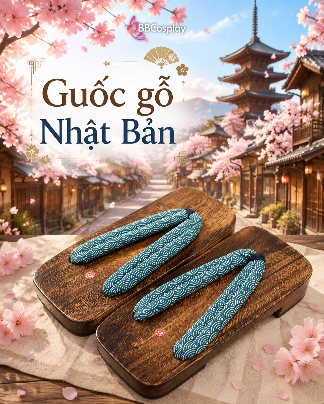 Guốc Gỗ Nhật Nam Nữ Các Loại Đế Thấp