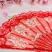 Quạt Vải Ren Đỏ