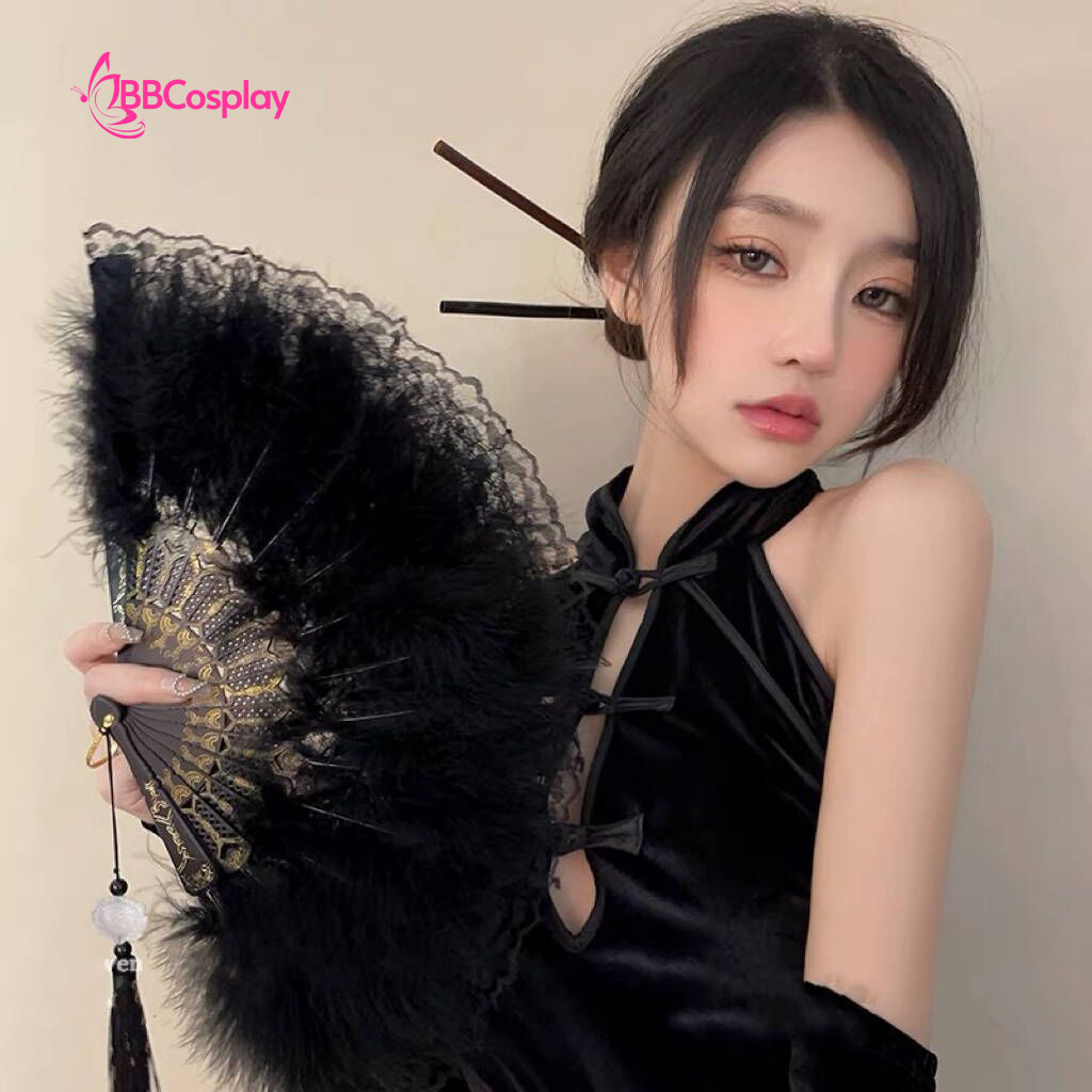 Quạt Lông Vũ Đen