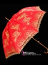 Dù Hỷ Phục - Dù Vải Đỏ Thêu Rồng Phụng