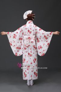 Yukata YEN Trắng Hoa Đỏ