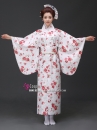 Yukata YEN Trắng Hoa Đỏ