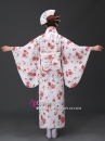 Yukata YEN Trắng Hoa Đỏ