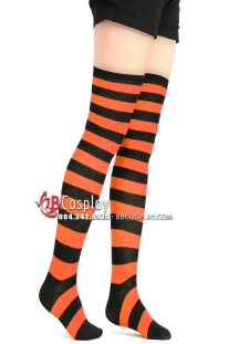 Vớ Sọc Đen Cam Lolita