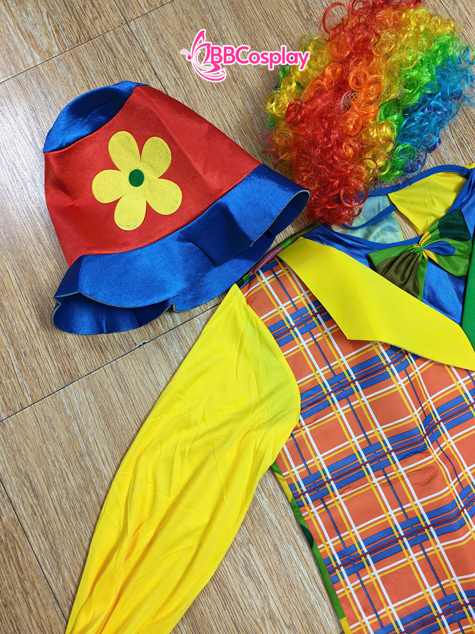 Trang Phục Chú Hề Áo Liền Quần Hoạ Tiết Nhiều Màu Mặc Vest Kèm Nón