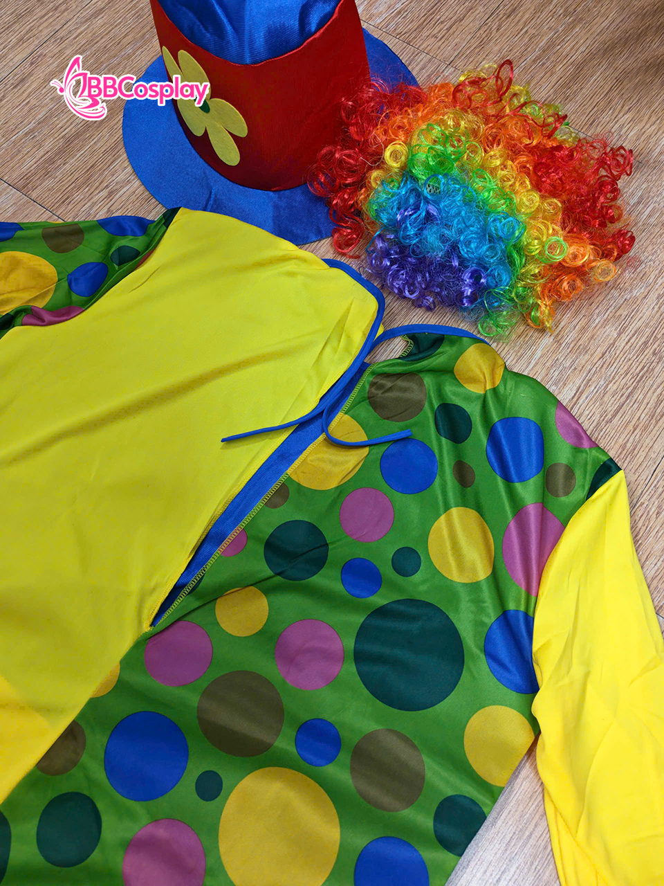 Trang Phục Chú Hề Áo Liền Quần Hoạ Tiết Nhiều Màu Mặc Vest Kèm Nón