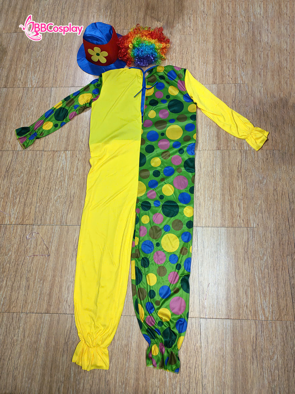 Trang Phục Chú Hề Áo Liền Quần Hoạ Tiết Nhiều Màu Mặc Vest Kèm Nón