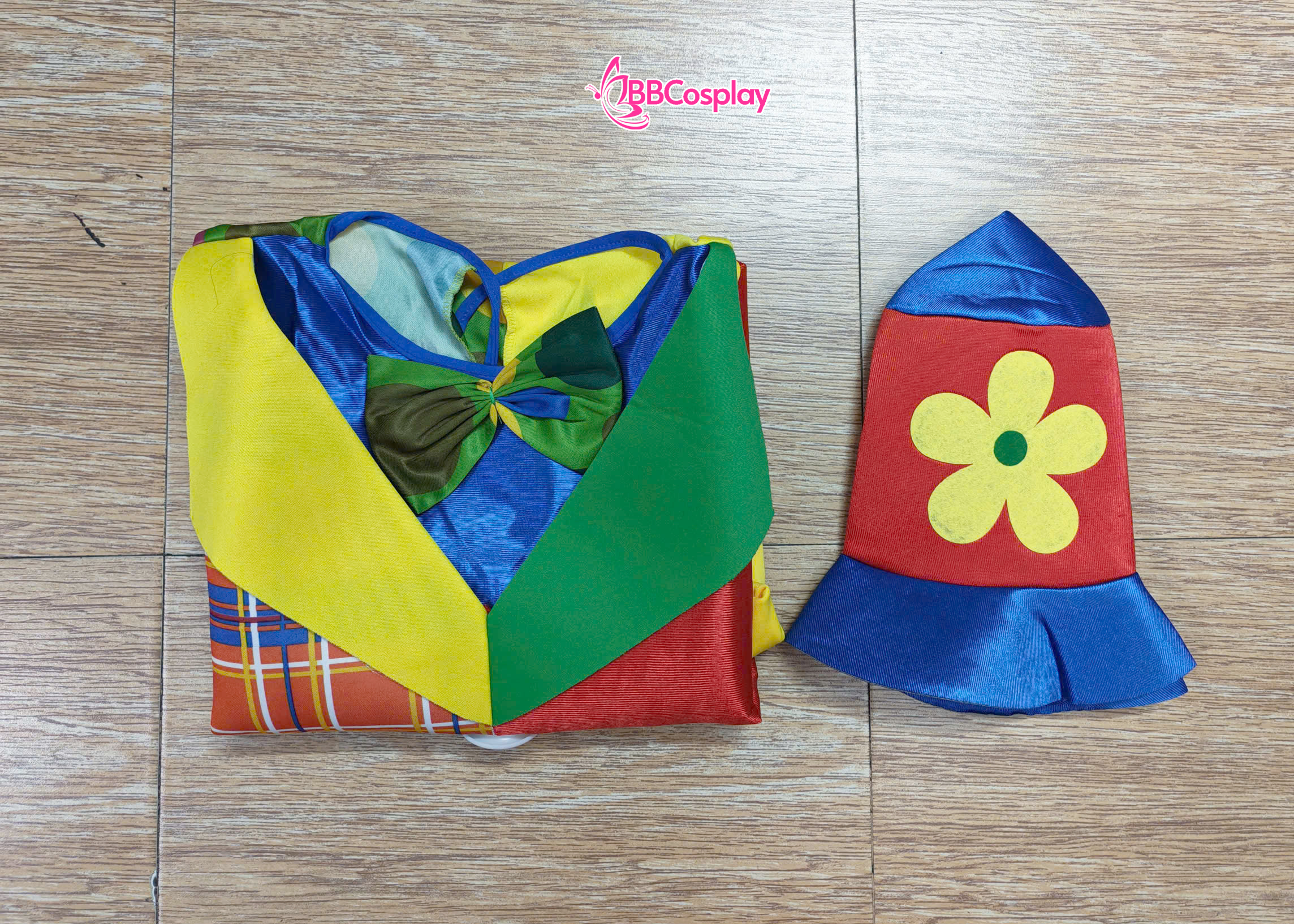 Trang Phục Chú Hề Áo Liền Quần Hoạ Tiết Nhiều Màu Mặc Vest Kèm Nón