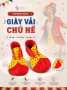 Giày Vải Chú Hề Vàng Chấm Bi Mũi Đỏ