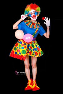 Đồ Chú Hề Nữ Áo Xanh Dương Váy Chấm Bi