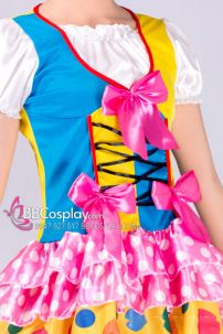 Đồ Cô Hề Dễ Thương Váy Hồng Chấm Bi