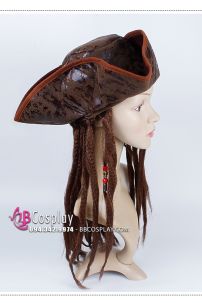 Nón Hải Tặc May Kèm Tóc Giả