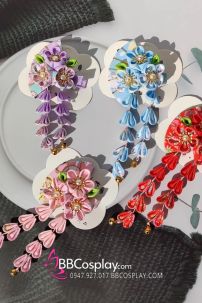 Kanzashi Phụ Kiện Cài Nhật Bản Nhiều Màu - Xanh Dương