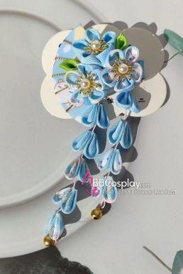 Kanzashi Phụ Kiện Cài Nhật Bản Nhiều Màu - Xanh Dương