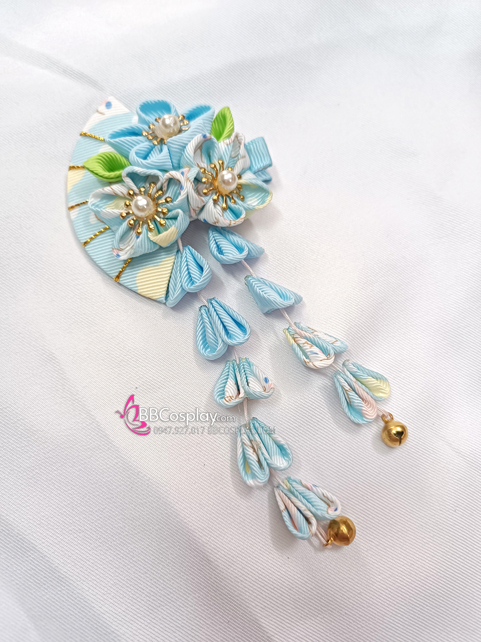 Kanzashi Phụ Kiện Cài Nhật Bản Nhiều Màu - Xanh Dương