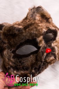 Mặt Nạ Mèo Lông Nâu