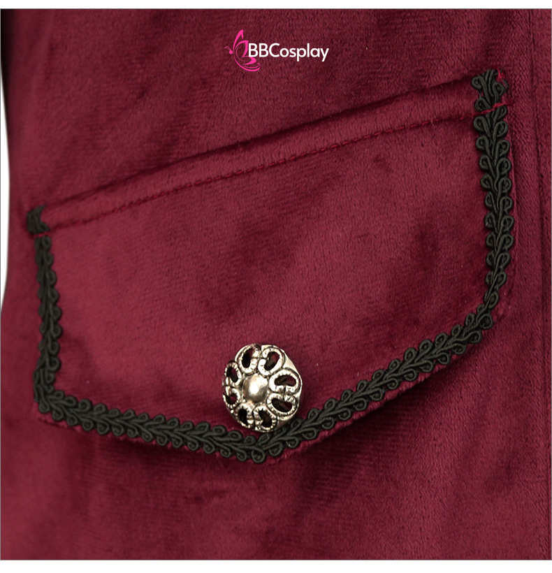 Vest Đuôi Tôm Dạ Hội Medieval Vintage Đỏ Nhung