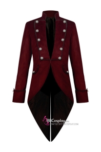 Vest Đuôi Tôm Dạ Hội Medieval Vintage Đỏ Nhung