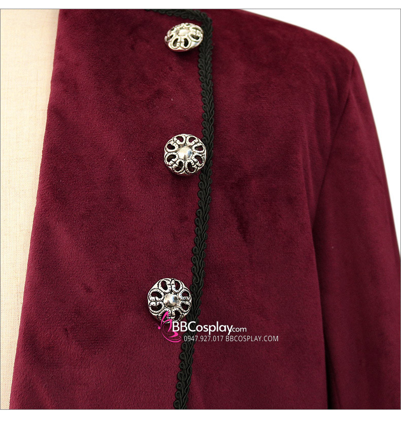 Vest Đuôi Tôm Dạ Hội Medieval Vintage Đỏ Nhung