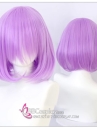 Tóc Ngắn Giả Tím Nhạt Mái Xéo