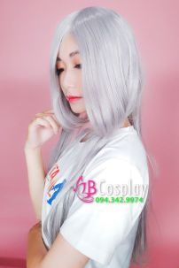Tóc Xám Dài Mái Xéo - Lưới Bi