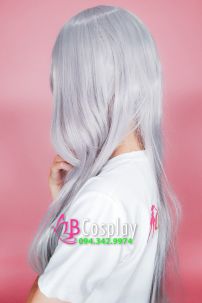 Tóc Xám Dài Mái Xéo - Lưới Bi