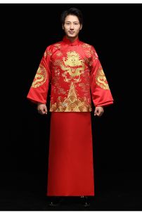 Hỉ Phục Nam Thêu Rồng Vàng