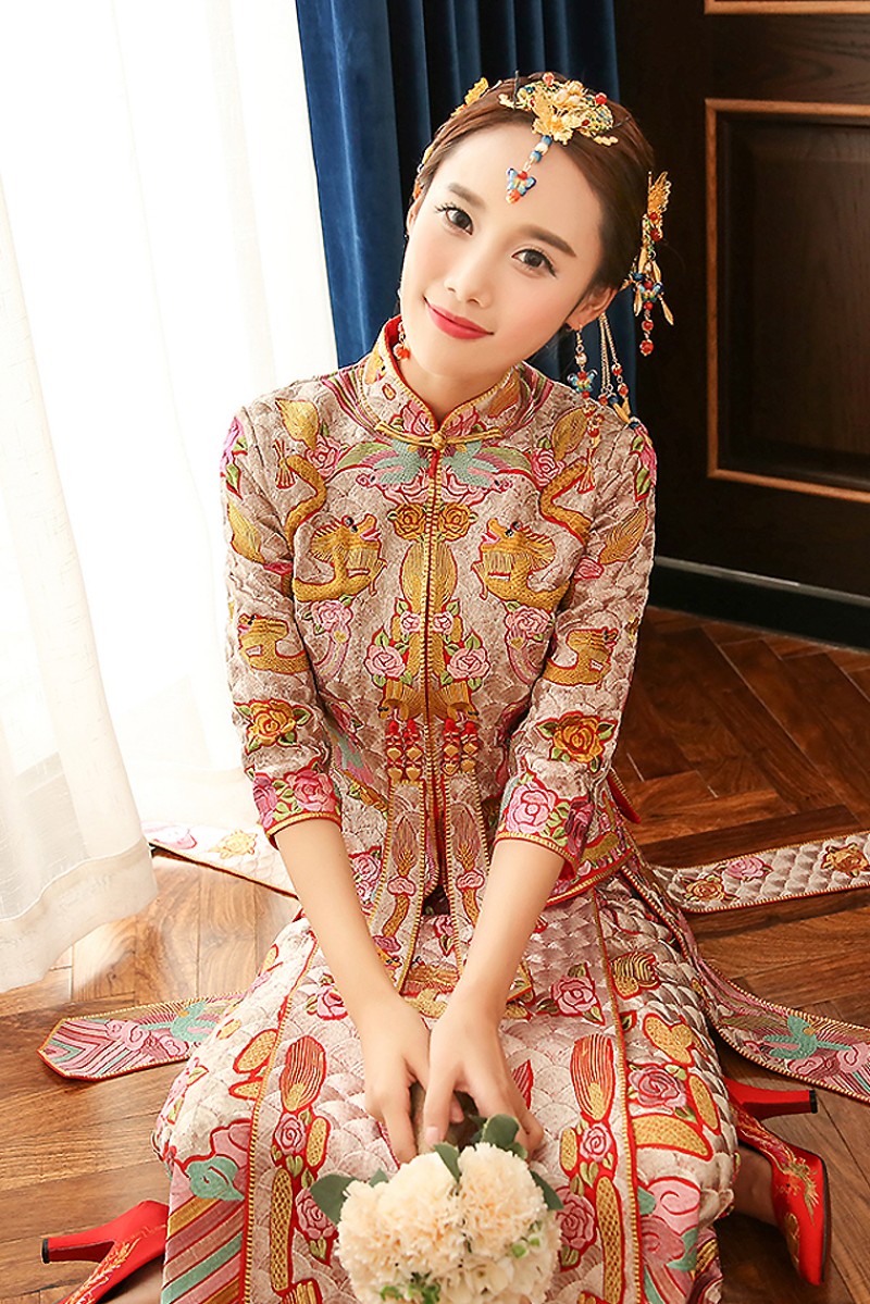 Hỉ Phục Nữ Thêu Rồng Phụng