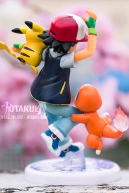Mô Hình Figure Satoshi, Pikachu & Hitokage - Pokemon