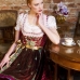 Dirndl - Trang Phục Nước Đức & Áo  - Mẫu Đỏ Kim Tuyến