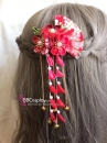 Kẹp Tóc Nhật Bản - Kanzashi Đỏ Hình Quạt