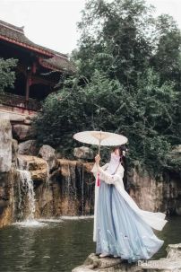 Hán Phục Bách Hạc Du Tiên Voan Thêu 100%